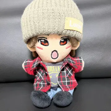 인형 옷 체크 셔츠 (빨간색)