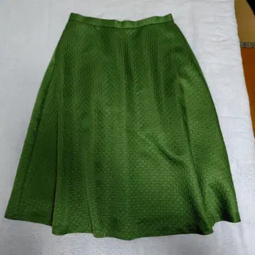 자카드 스커트 그린 플레어 스커트