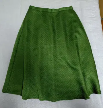 자카드 스커트 그린 플레어 스커트