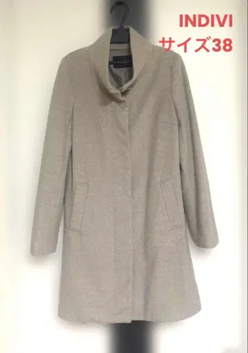 INDIVI 코트 롱 코트 스탠드 옷깃 38