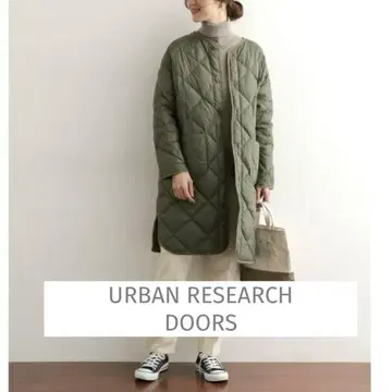 어반 리서치 도어즈 다운 퀼트 코트 카키 새상품급