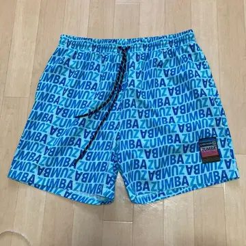 정품 ZUMBA 하프 팬츠 화이트 x 블루