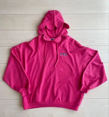 475 스캘럽 디자인 후드티 핑크