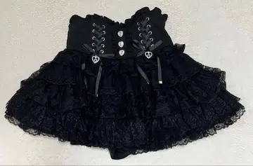 리즈리사 스커트 티어드 프릴 치마바지 블랙