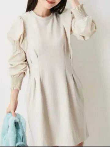 미사용 vis 소매 셔링 도킹 원피스