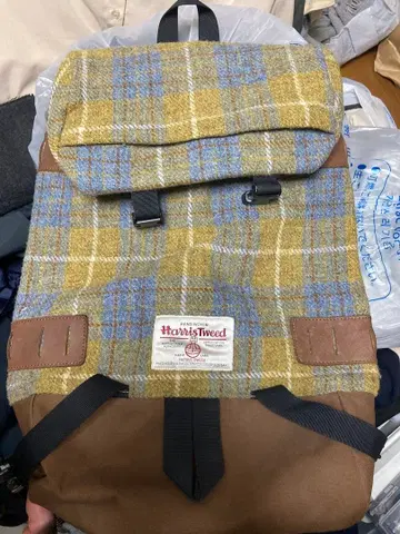 Harris Tweed 체크 무늬 백팩