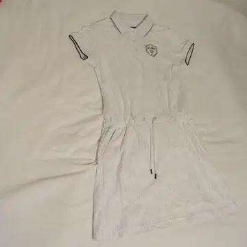 캘러웨이 반팔 파일 자카드 원피스 화이트 골프웨어