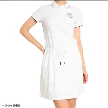 캘러웨이 반팔 파일 자카드 원피스 화이트 골프웨어