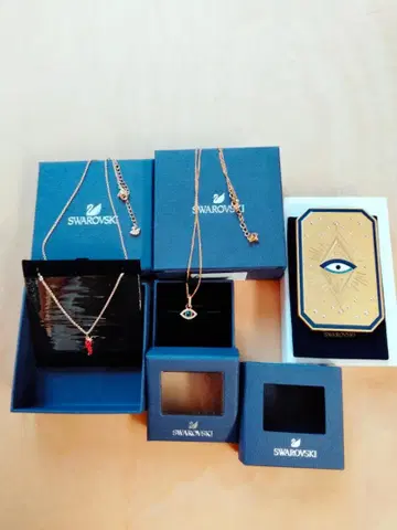 새상품 Swarovski 스와로브스키 행운 목걸이 세트 골드