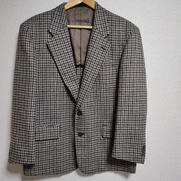 체크 무늬 테일러드 자켓 베이지/브라운