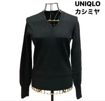 유니클로 스웨터 캐시미어 100% 긴팔 니트 블랙 S V넥