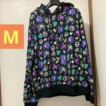 미사용 새상품 포켓몬 고스트 타입 후드티 올 패턴 M
