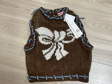 PAMEO POSE 새상품 아크릴 모헤어 니트 베스트 브라운 계열