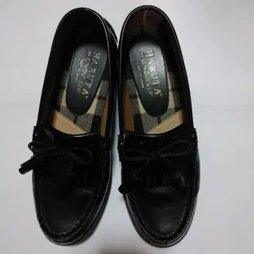 HARUTA 블랙 프린지 로퍼