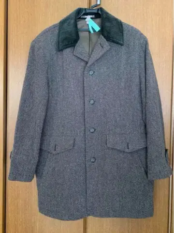 울 코트 그레이 계열 코듀로이 옷깃 체스터풍 코트