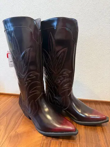 미사용 택 포함 ZARA 웨스턴 부츠 37