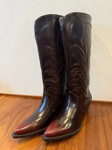 미사용 택 포함 ZARA 웨스턴 부츠 37