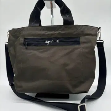 새상품급 agnes b 에네스베 2WAY 나일론 토트백 카키