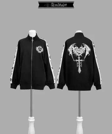 [ DimMoire ] 로고 프린트 저리 상의 블랙