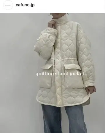 [ 새상품급 ] cafune 카프네 아이보리 퀼팅 자켓