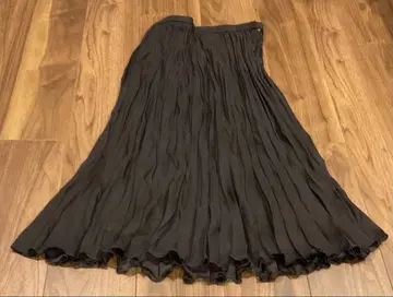 레리안 플리츠 프릴 롱 스커트 브라운 11호