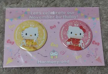 산리오 하모니랜드 벌스데이 캔뱃지 헬로키티 & 헬로미미