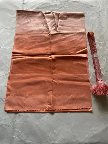 오렌지 계열 꽃 무늬 오비 장식 천과 허리띠 세트