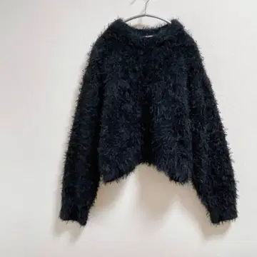 BEAUTY&YOUTH 튤 테이프 니트 풀오버 블랙