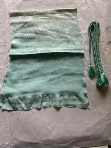 민트 그린 오비 장식 천과 허리띠 세트