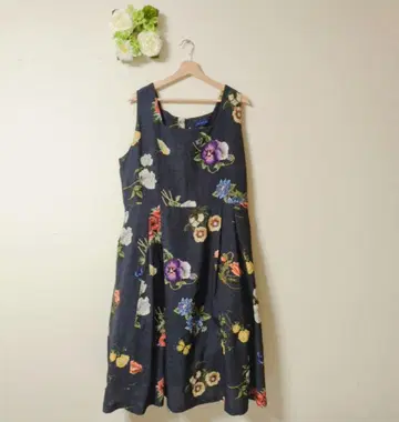 컨디션 최상 마리엘 카세트 꽃무늬 슬리브리스 롱 원피스 [ 19/L ]