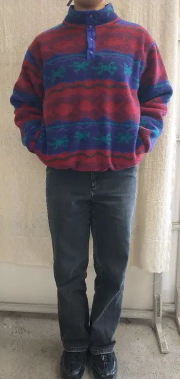 L.L.Bean 플리스 자켓 풀오버 스냅T 올 패턴