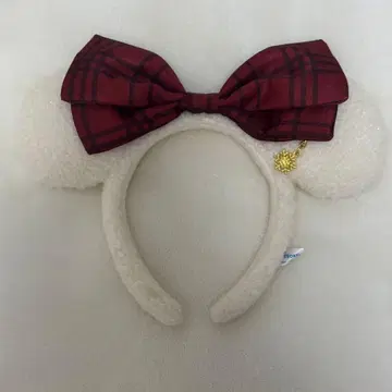 디즈니랜드 크리스마스 머리띠 화이트 빨간색 릴린린