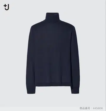 [ 새상품 ] 유니클로 +J(플러스J) 캐시미어 터틀넥 스웨터 네이비 L