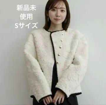 새상품 anuans ECOPEL 파이핑 보아 자켓 S