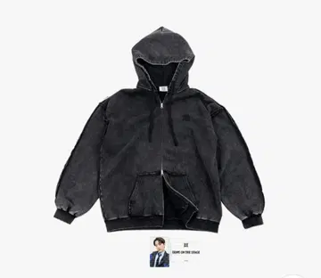 BTS 블랙 후드 부착 자켓