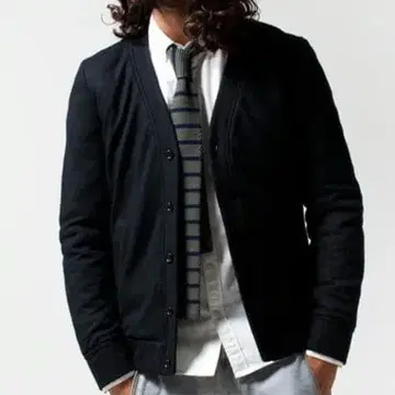 NANO universe 니시카와 다운 다운 울 V 가디건 블랙 M