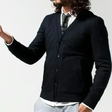 NANO universe 니시카와 다운 다운 울 V 가디건 블랙 M