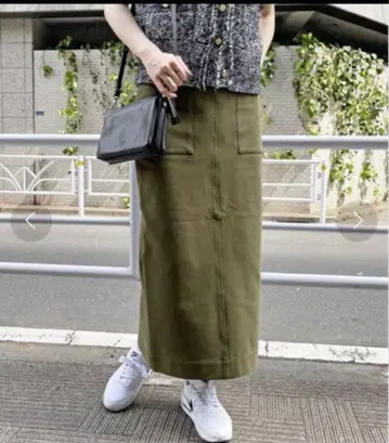 Spick & Span 워셔블 스트레치 타이트 스커트 카키 38