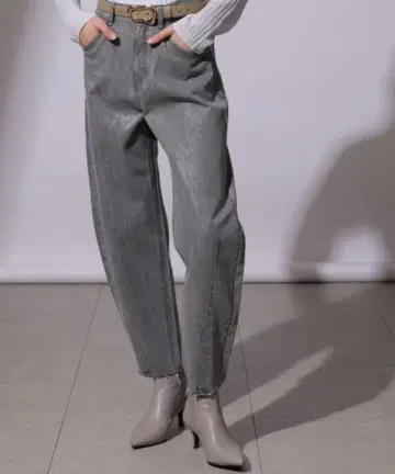 CADUNE 카듀네 커브 데님 카비 박 데님 38 라이트 그레이