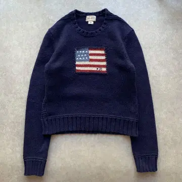 폴로 랄프로렌 폴로 별 니트 스웨터 네이비 코튼