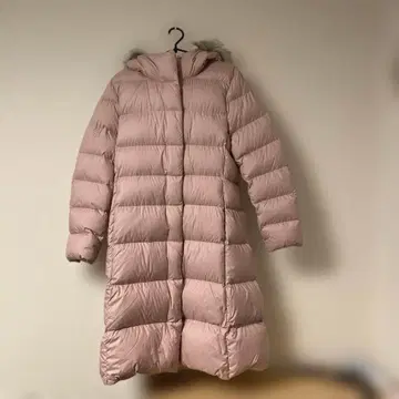 유니클로 L 핑크 롱 다운 자켓