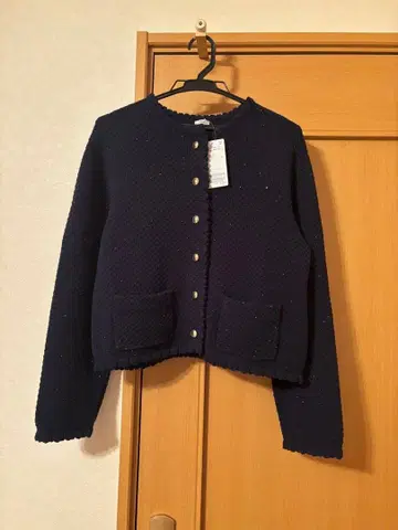 IENA 패턴 편직 컴팩트 니트 자켓