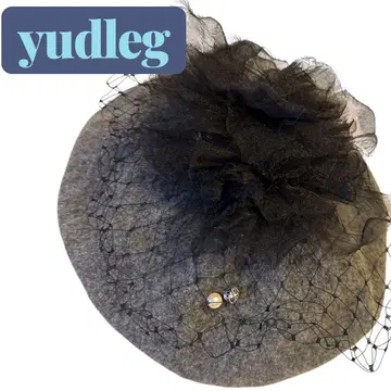 베레모 블랙 플라워 펄 비쥬 장식 세련된 개성있는 귀여운