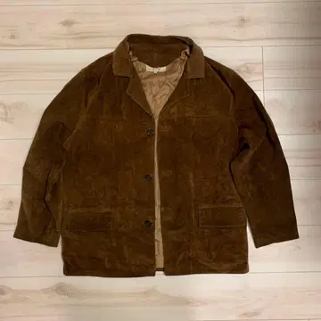 빈티지 이탈리아제 천연 가죽 스웨이드 자켓 코트 50 사이즈