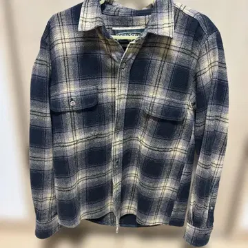 필드 앤 스트림 플란넬 셔츠 네이비/화이트 체크 90s