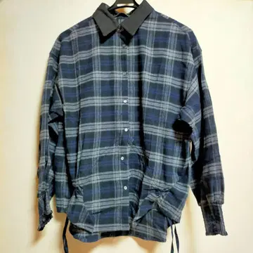 니코앤드 모드노옴 2WAY 카라 로스트 셔츠 네이비 체크 프리