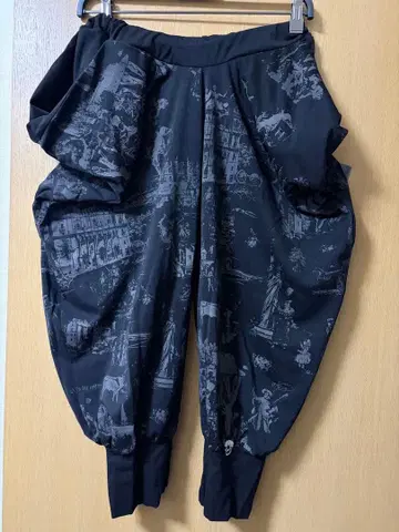 h.NAOTO 블랙 사루엘 팬츠