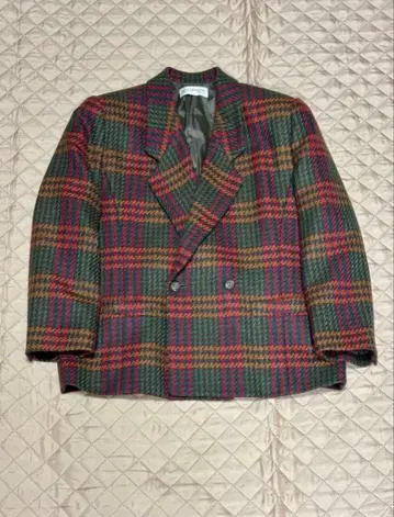 KORET 체크 무늬 자켓 어깨 패드 포함