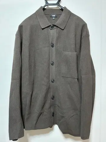 UNIQLO 밀라노 리브 셔츠 가디건 DARK BROWN XL
