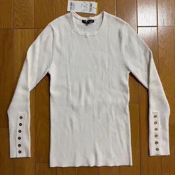 여성용 코튼 리브 스웨터 23구 화이트 32 사이즈 미사용 새상품